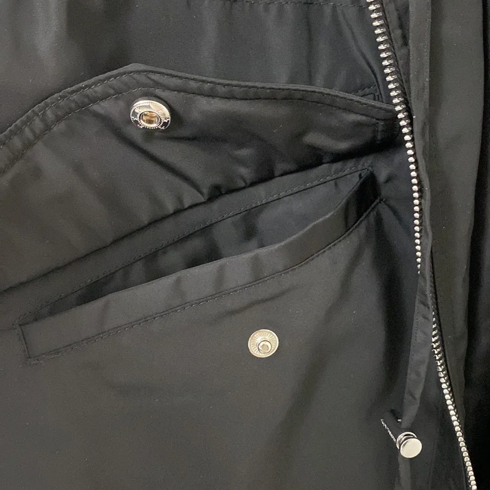 Michael Kors Black Anorak Zip Front Rain Jacket - Picture 14 of 16